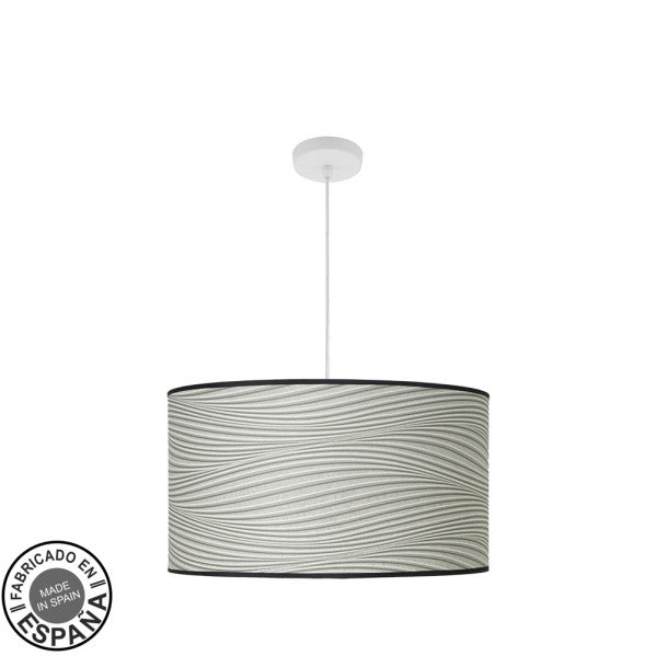 Colgante Moda 3xE27 Blanco/Surco Gris 50x50cm con difusor de Fabrilamp, disponible en luzguru.com