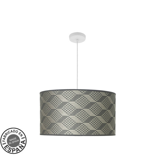 Colgante Moda 3xE27 Blanco/Tetris Gris de Fabrilamp, diseño moderno y elegante para iluminar tu hogar. Disponible en luzguru.com