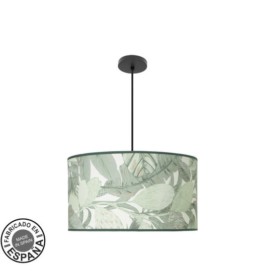Lámpara Colgante Moda 3xE27 con Pantalla 50 cm Fabrilamp - Hoja Verde, Negro | Fabrilamp / Abrila · Ref. 212495019