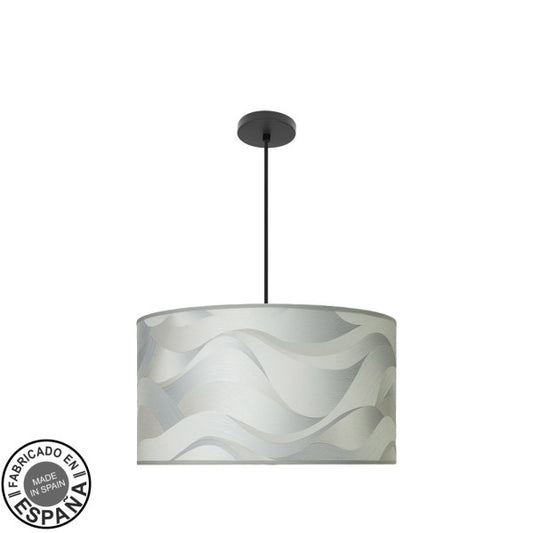 Lámpara Colgante Moda 3xE27 Negro con Pantalla Ola Gris 50 cm Fabrilamp - vista principal | Fabrilamp / Abrila