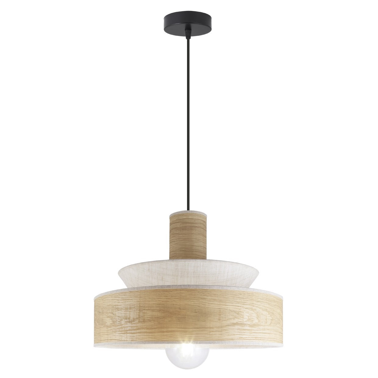 AJP / Alemar Colgante Mohana 11769 - Madera/Lino Tostado - luzguru.com