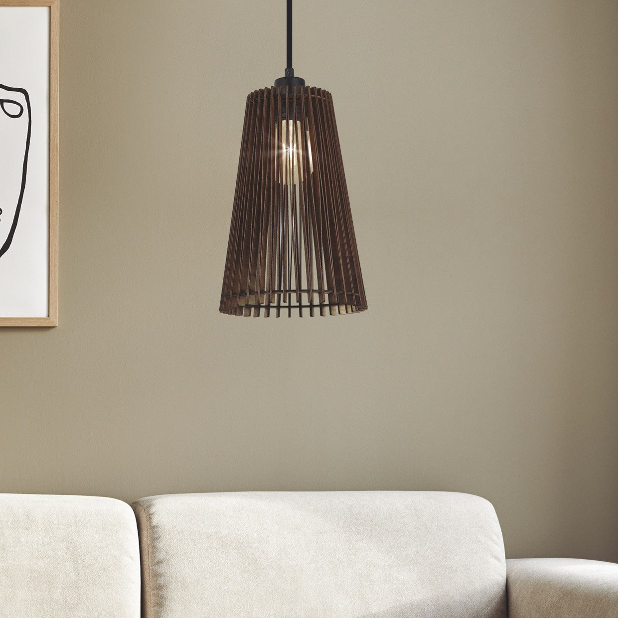 Colgante MON AJP/Alemar Ref. 10981: Medidas detalladas. Madera oscura marrón.
