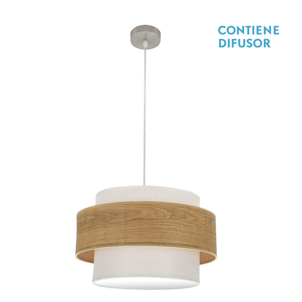 Colgante Myriam Moderno Fabrilamp / Abrila Níquel y Madera Clara 177695085