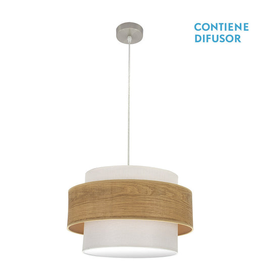 Colgante Myriam Moderno Fabrilamp / Abrila Níquel y Madera Clara 177695085