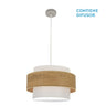 Colgante Myriam Moderno Fabrilamp / Abrila Níquel y Madera Clara 177695085