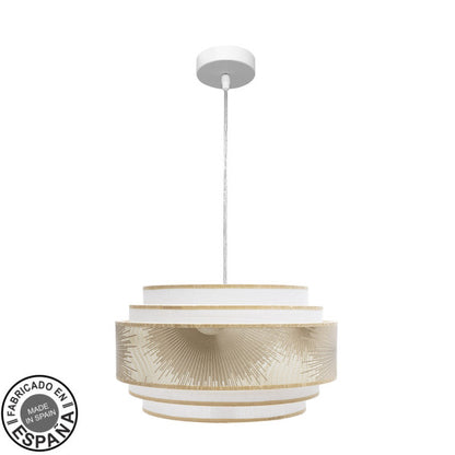 Colgante Nepal 5P Blanco/Oro de Fabrilamp: diseño moderno y elegante para tu hogar.