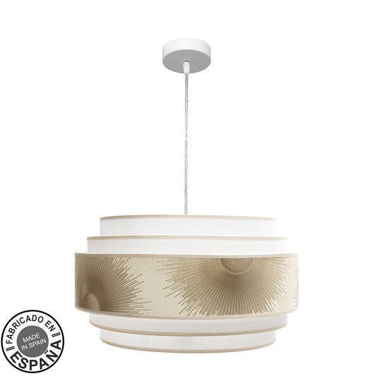 Colgante Nepal Moderno Fabrilamp / Abrila, diseño blanco y oro, Ref. 227895001
