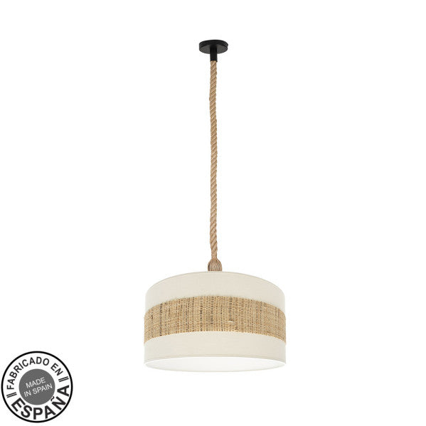 Colgante Nicaragua Blanco/Natural de Fabrilamp. Diseño elegante y moderno para iluminar tu hogar. Disponible en luzguru.com