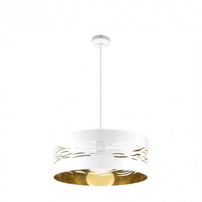 Colgante Niebla Blanco/Blanco-Oro 50cm de Fabrilamp. Diseño moderno y elegante para tu hogar.