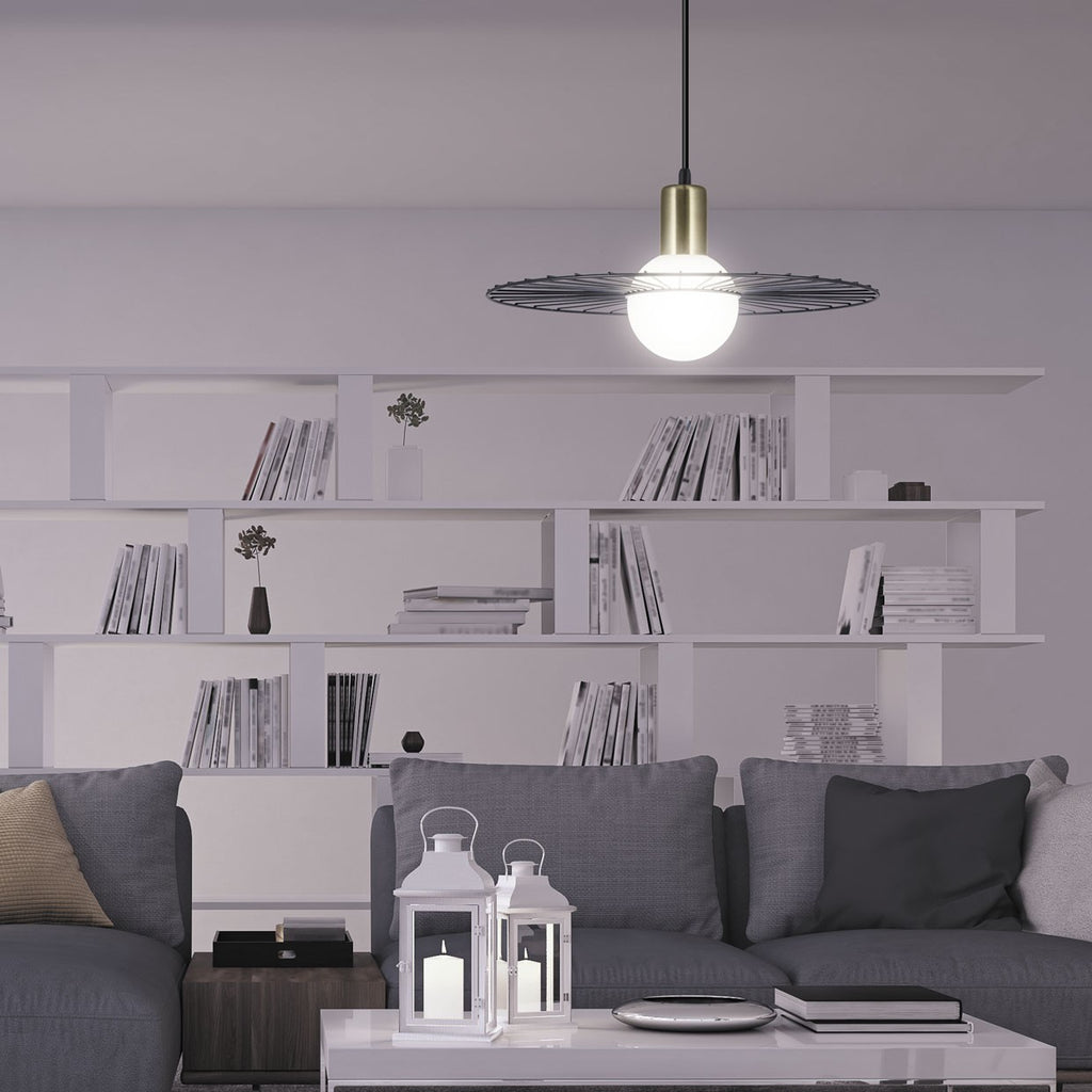 Colgante Niza Negro 40W AJP/Alemar - Ref. 10764 - Medidas detalladas.  Luzguru.com
