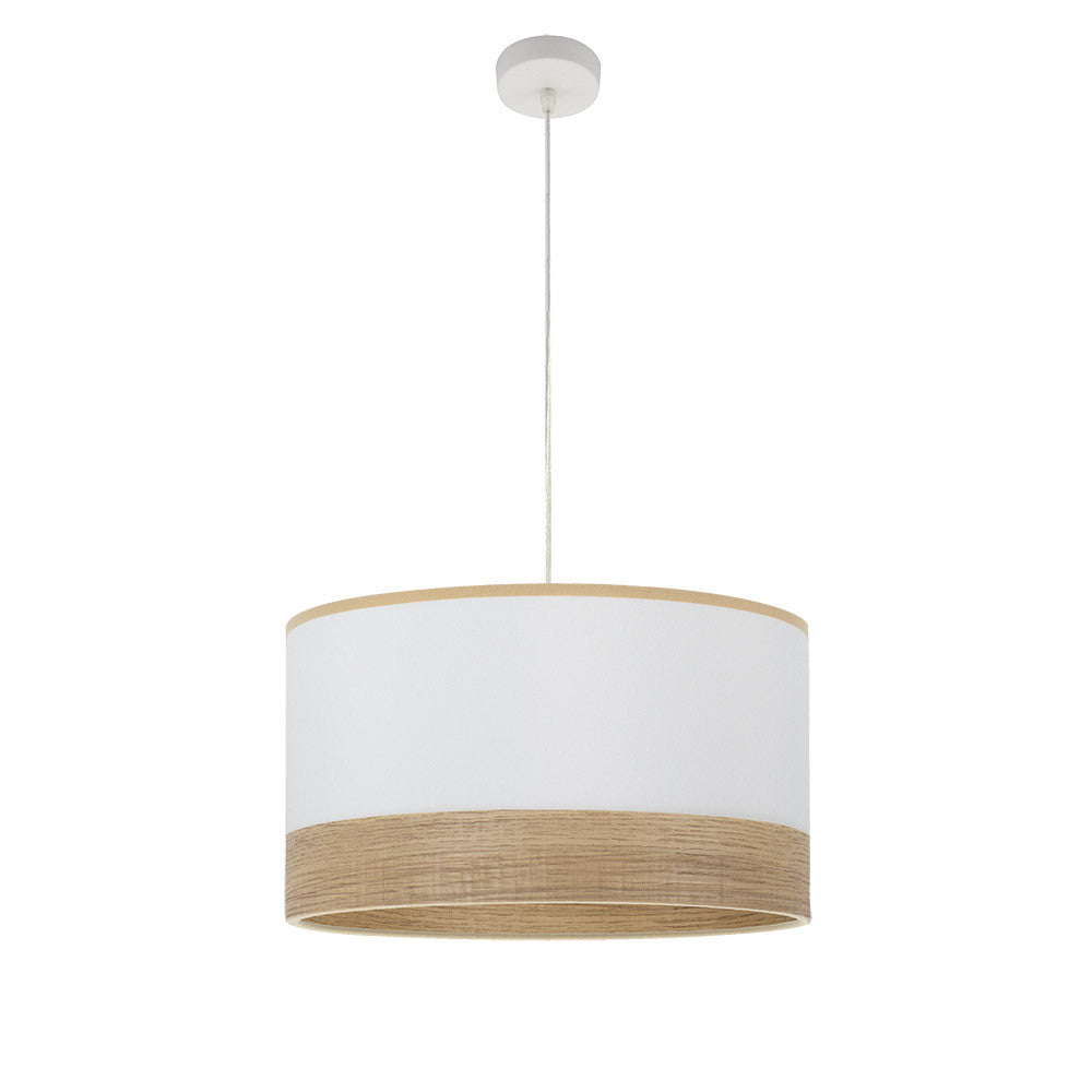Lámpara Colgante Olga Fabrilamp / Abrila Blanco y Madera Clara 190095001