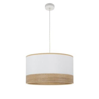 Lámpara Colgante Olga Fabrilamp / Abrila Blanco y Madera Clara 190095001