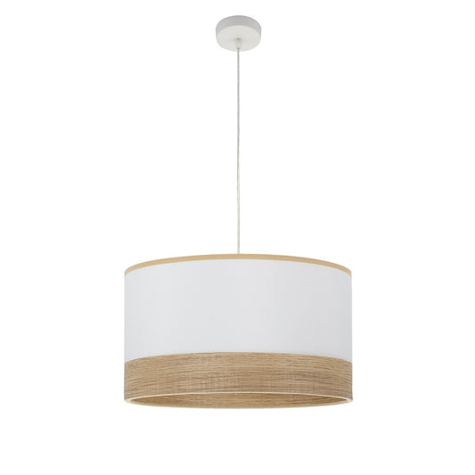 Lámpara Colgante Olga Fabrilamp / Abrila Blanco y Madera Clara 190095001