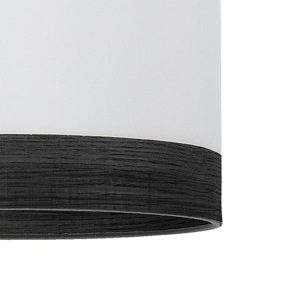Lámpara Olga fabricada en Metal y Textil color Blanco/Madera Negra
