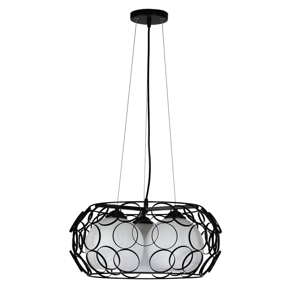 Colgante Peregrino Retro 3 Luces Negro Fabrilamp / Abrila - Ref. 132293009