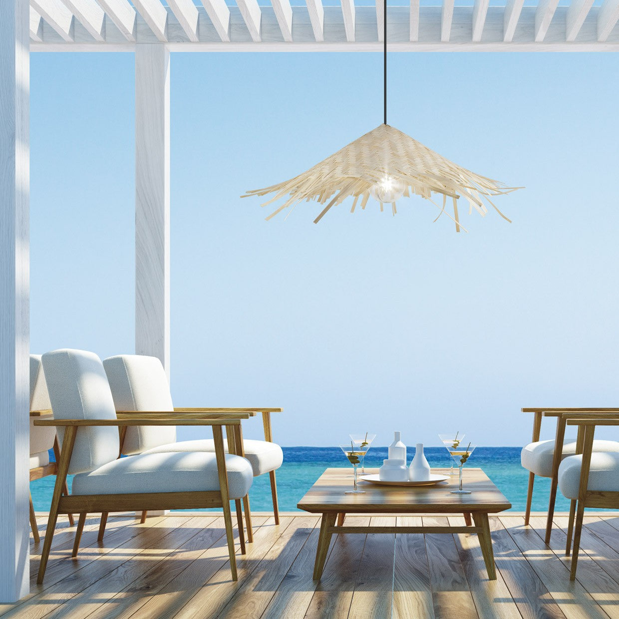 Colgante Pipper Bambú Natural AJP/Alemar Ref. 10752 - Medidas: [Insertar medidas aquí]
