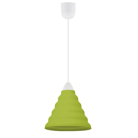 Lámpara Colgante Pirámide Verde Pistacho Silicona 60W Alemar - vista principal | AJP / Alemar