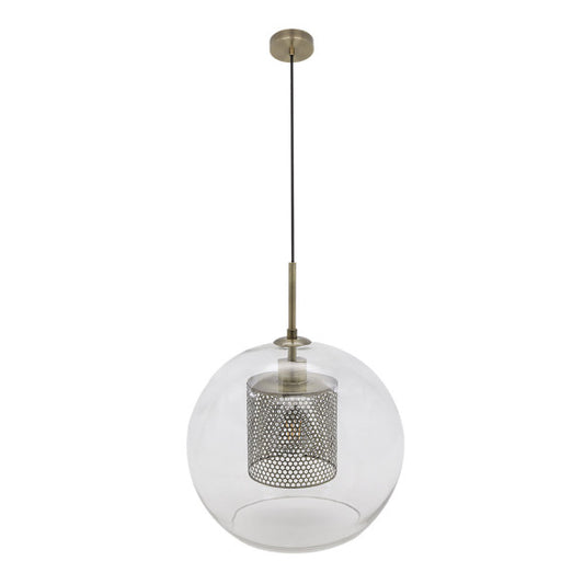 Lámpara Colgante Pixie 35 cm Cuero Cristal Fabrilamp - vista principal | Fabrilamp / Abrila