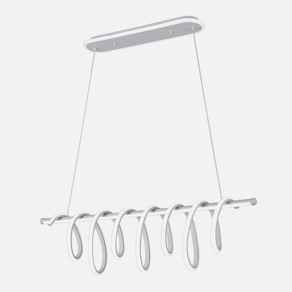 Lámpara colgante LED Fabrilamp / Abrila fabricada en metal blanco con acrílico