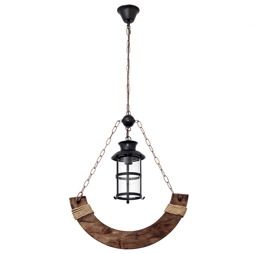 Lámpara Colgante Rústica Cortijo Madera Fabrilamp / Abrila 124491002
