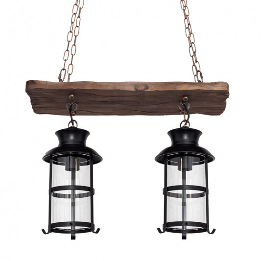 Lámpara Colgante Rústica Cortijo 2 Luces E27 Marrón Fabrilamp - imagen 2 | Fabrilamp / Abrila