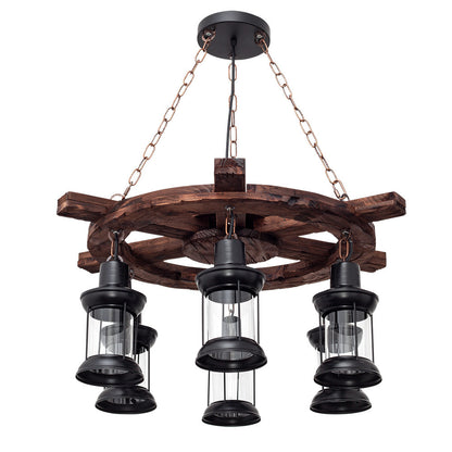 Lámpara colgante rústica Finca Fabrilamp / Abrila con 6 luces E27, referencia 152096009