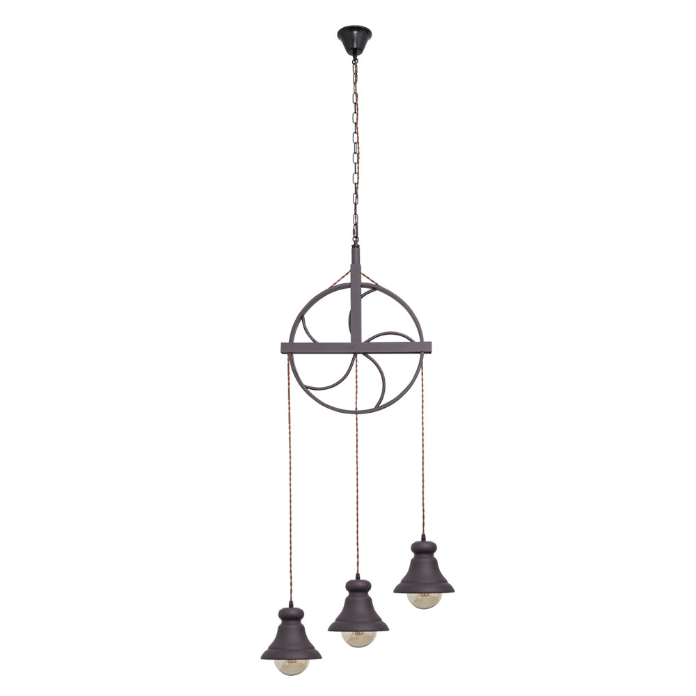 Lámpara Colgante Rústica Rueca Marrón Fabrilamp / Abrila 124693002
