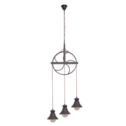 Lámpara Colgante Rústica Rueca Marrón Fabrilamp / Abrila 124693002