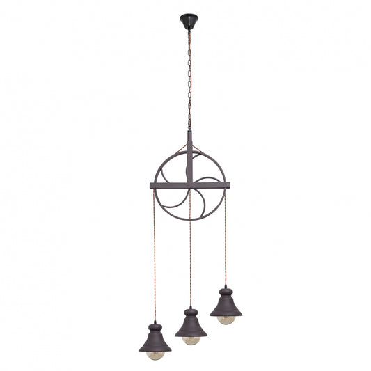 Lámpara Colgante Rústica Rueca Marrón Fabrilamp / Abrila 124693002