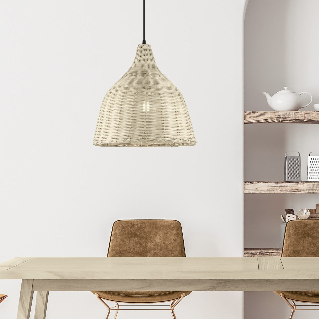 Colgante Mimbre SACOMA AJP/Alemar (Ref. 10905): Descubre sus dimensiones. Elegancia natural para tu hogar. LuzGuru.
