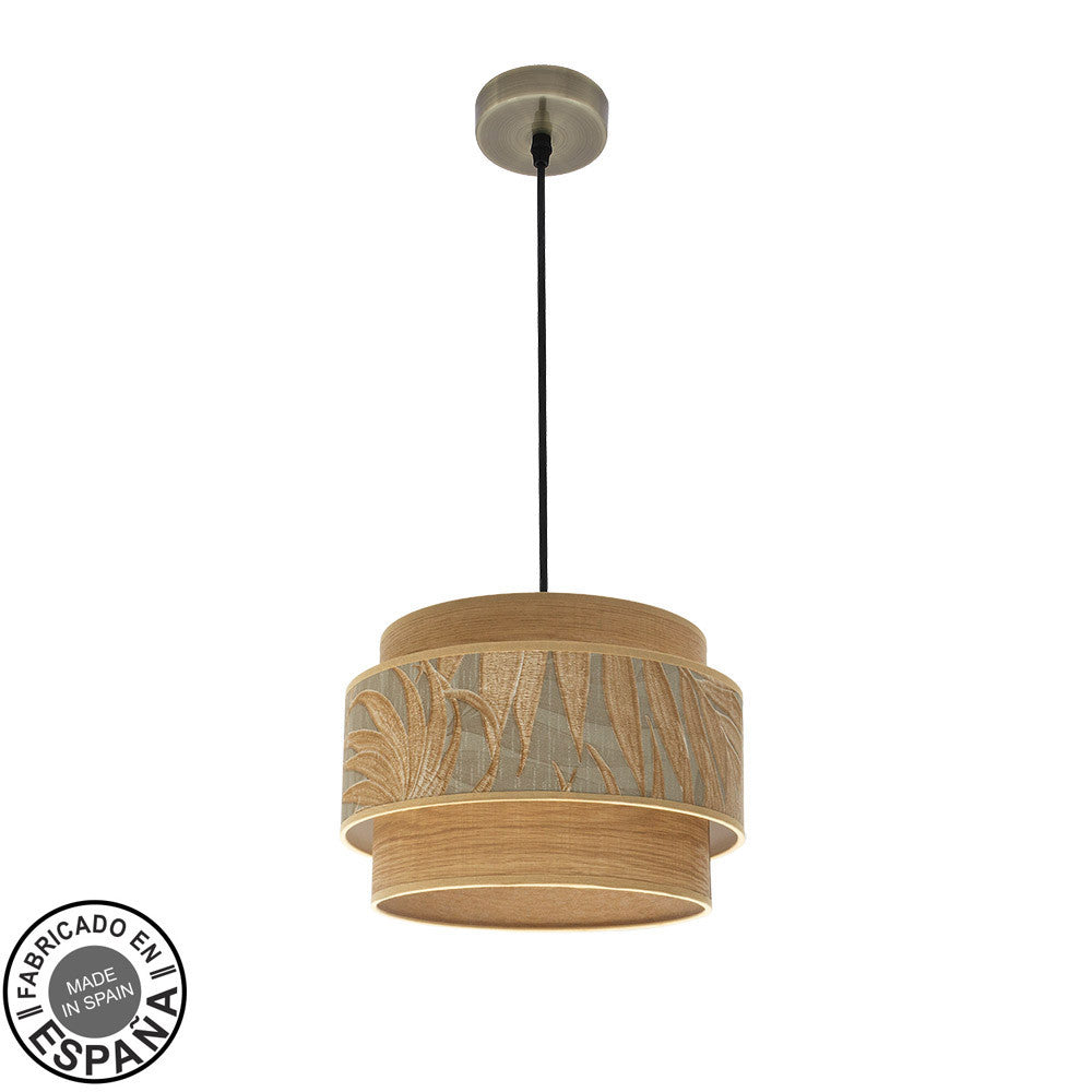 Colgante Samoa Moderno Fabrilamp / Abrila Textil y Cuero Camel Ref. 231493014