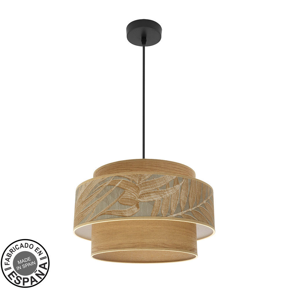 Colgante Samoa Moderno Negro y Camel Fabrilamp / Abrila 231494009