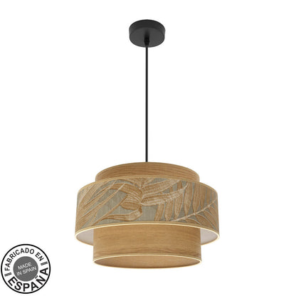 Colgante Samoa Moderno Negro y Camel Fabrilamp / Abrila 231494009
