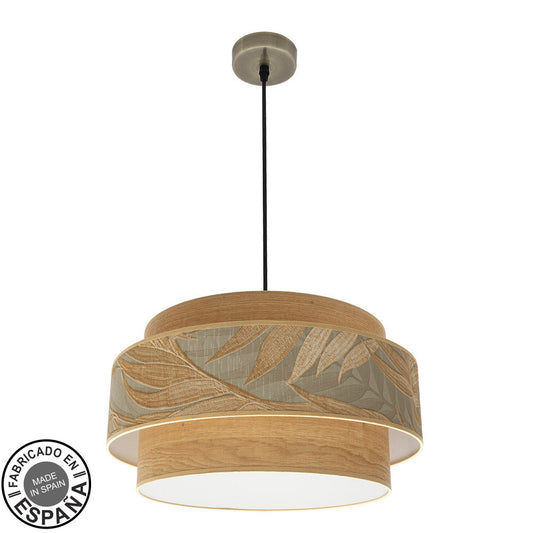 Colgante Samoa 3 Luces Cuero y Camel Fabrilamp / Abrila 231495014