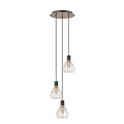 Lámpara colgante San Petersburgo Fabrilamp / Abrila, ref. 153593073, diseño industrial negro y cobre