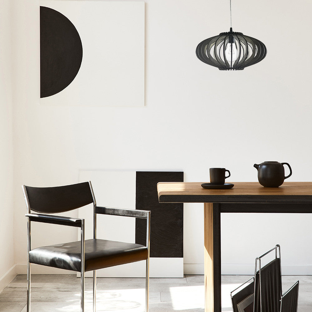 Lámpara colgante Sapelli fabricada en madera color Madera Café