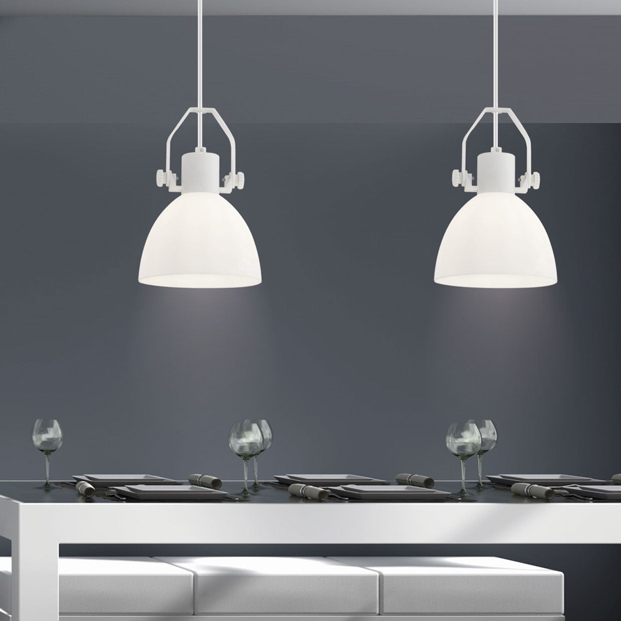 Colgante Sendai Blanco AJP/Alemar (Ref. 10329) - Medidas: [Insertar medidas aquí, ej:  Ø15cm, Alto 20cm].  luzguru.com
