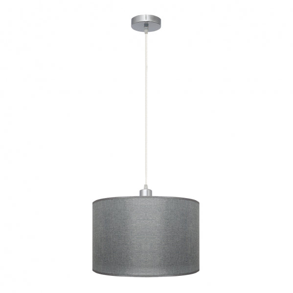 Lámpara Colgante Axel 30 cm Pantalla Textil Plata Fabrilamp