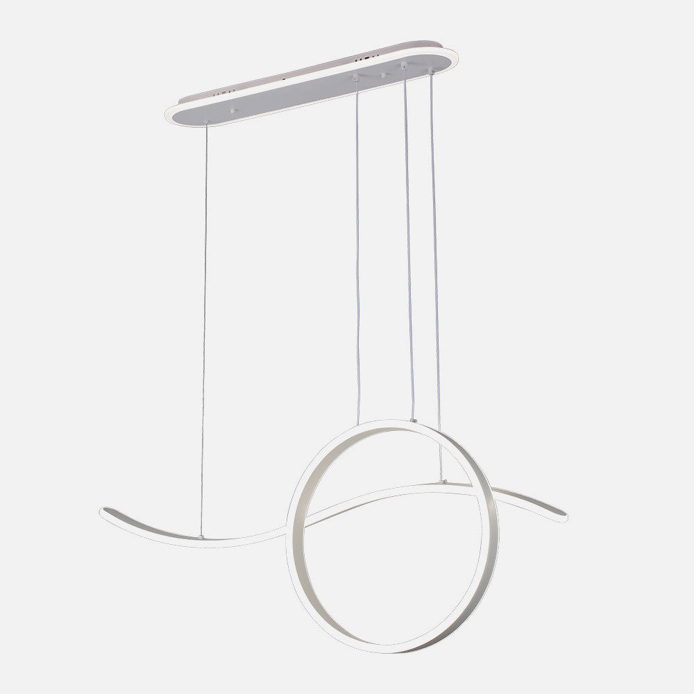 Lámpara colgante Style fabricada en metal blanco con acrílico