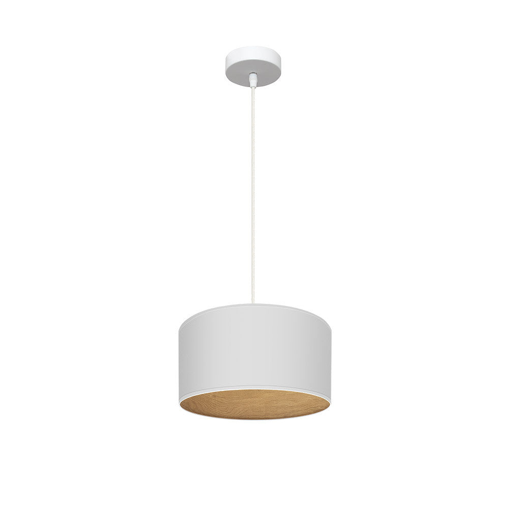 Colgante Tania Fabrilamp / Abrila - Pantalla Madera Clara y Blanco 30cm