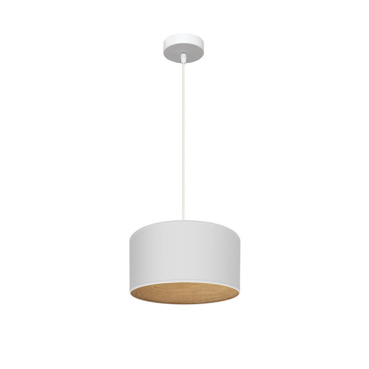 Colgante Tania Fabrilamp / Abrila - Pantalla Madera Clara y Blanco 30cm