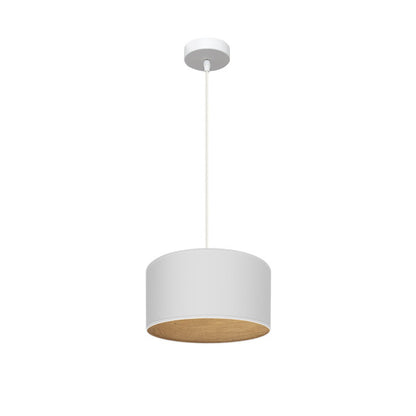 Lámpara Colgante Tania 30 cm Blanco y Madera Clara Fabrilamp - vista principal | Fabrilamp / Abrila