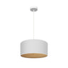 Colgante Tania Fabrilamp en blanco y madera clara, lámpara colgante moderna regulable 40cm
