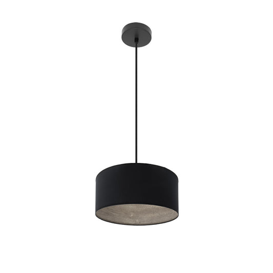 Colgante Tania Fabrilamp con pantalla de madera gris y negro, lámpara E27 regulable 30cm