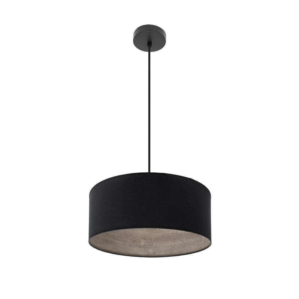 Colgante Tania Fabrilamp Serie Decorativa Madera Gris y Negro Regulable 40cm