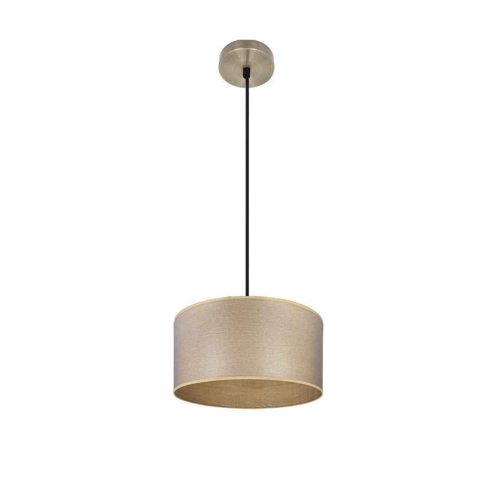 Colgante Tania Fabrilamp Abrila - Cuero y Madera Clara Regulable E27 - SKU 188393085