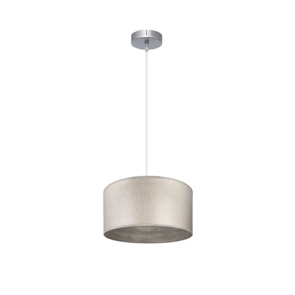 Colgante Tania Fabrilamp Abrila - Lámpara moderna con pantalla madera gris y estructura níquel regulable