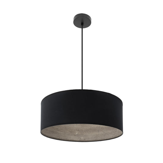 Colgante Tania 50cm Negro/Madera Gris de Fabrilamp - Iluminación regulable en altura