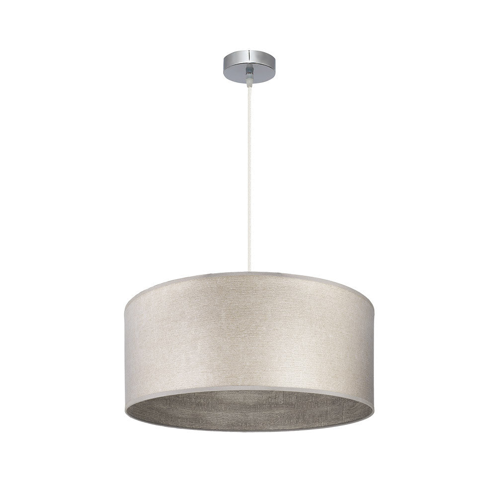 Colgante Tania 50cm Níquel con Pantalla Madera Gris | Fabrilamp / Abrila - SKU 188395083