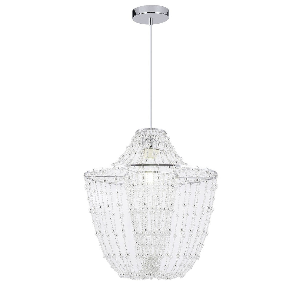 Lámpara Colgante Tebas Cromo 1x60W E-27 Acrílico y Metal AJP